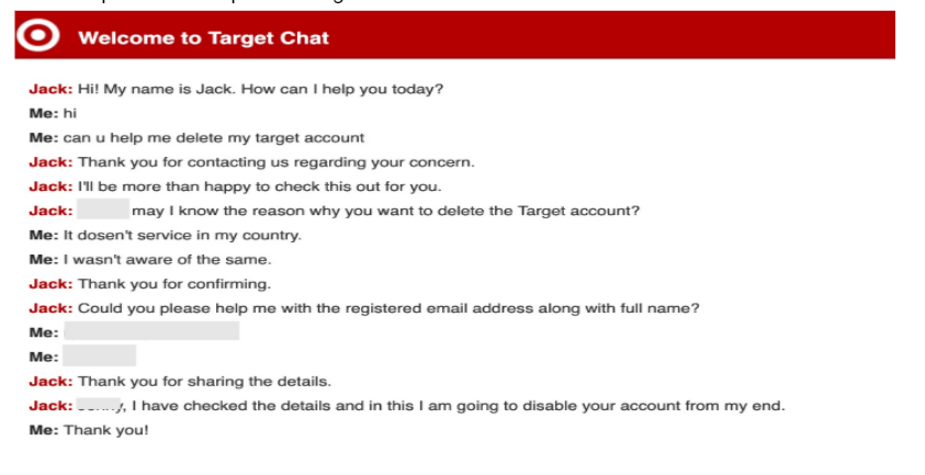 Steps To Delete Target Account Through a Website