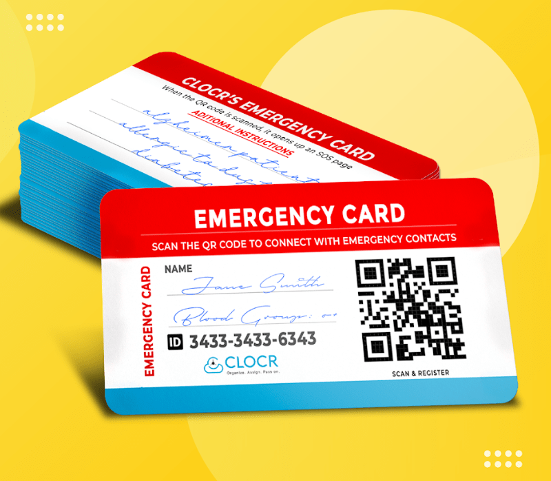 Carry an emergency medical card in your wallets or purse